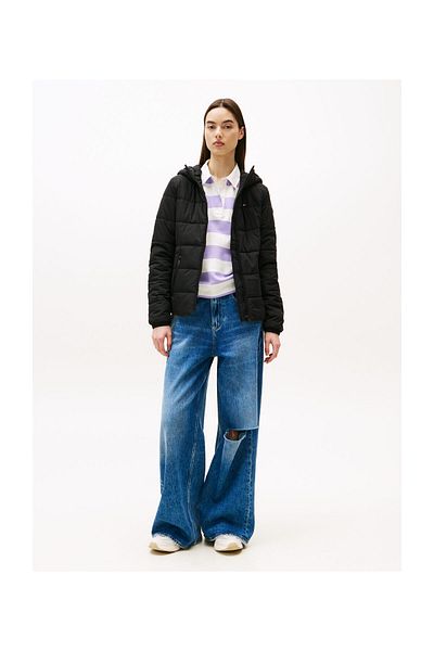 Tommy Hilfiger TJW SLIM LW PROŠÍVANÁ BUNDA S KAPUCÍ