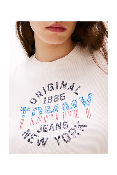 Tommy Hilfiger Tričko TJW SLIM SH TOMMY NY RIB