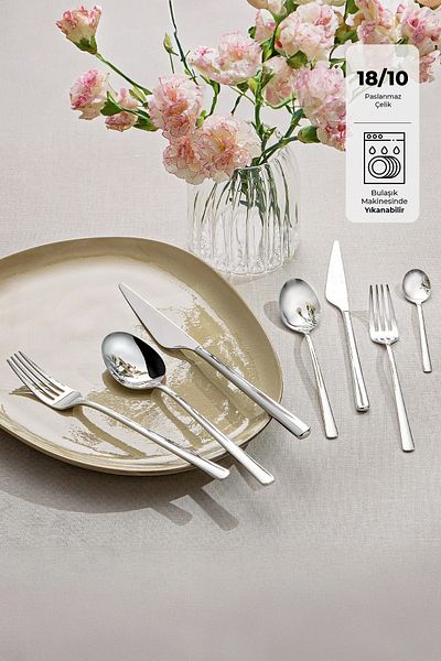 Emsan Spruce 84 Pieces 12 Person Fork Spoon Knife Set Boxed