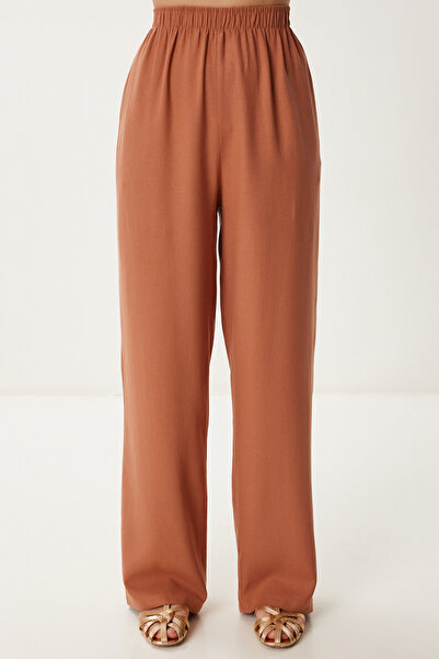 Happiness İstanbul Női csempefűzős részletes vászon mellény nadrág szett NO00026