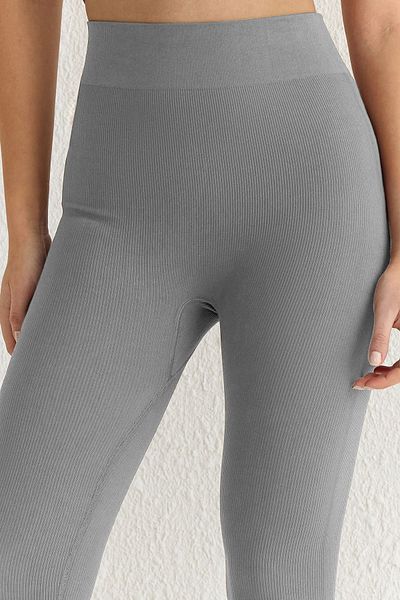 Trendyol Collection Šedé bezešvé/bezešvé pletené sportovní legíny TWOAW20TA0071