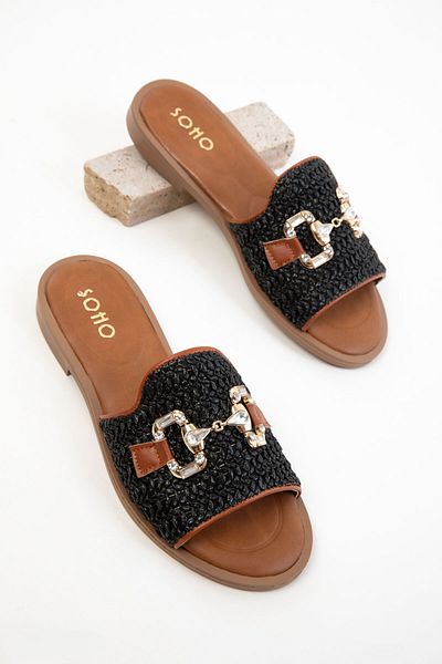SOHO Black Women's Slippers 20753