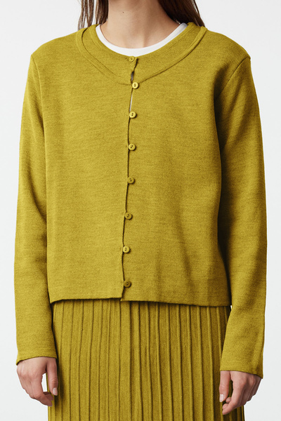 Trendyol Modest Πλεκτό Σετ με λάδι πράσινο κουμπιά ζακέτα-φούστα TCTAW24US00043