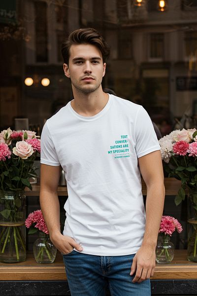 Trendyol Collection Λευκό λεπτό/στενό μπλουζάκι με εμπριμέ βαμβακερό με εκτύπωση μίνιμαλ γραμμάτων TMNSS25TS00183
