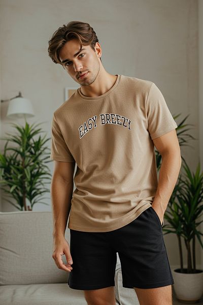 Trendyol Collection Σετ πιτζάμες με πλεκτό βιζόν με στάμπα με σορτς - TMNSS25PT00008