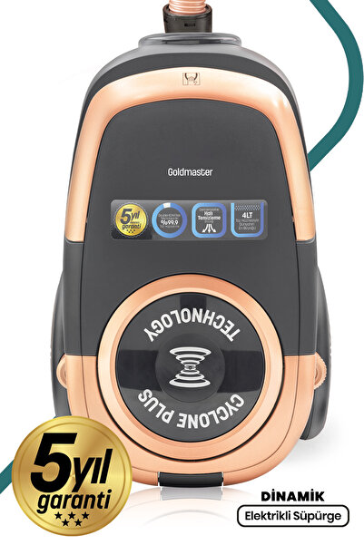 GOLDMASTER Dinamik Cyclone Plus Toz Torbasız Elektrikli Süpürge 900 Watt Gm7557