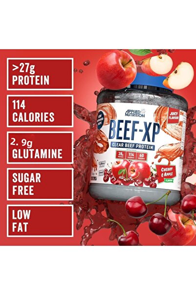 applied nutrition Beef XP Protein Isolate Cherry & Apple Zero Sugar, Low Fat, 1.8kg