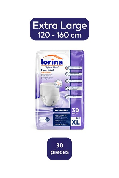 LORİNA Absorbent Panties Adult Patient Diapers Xlarge 30 Pieces