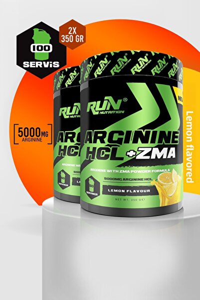 Run Nutrition أرجينين HCL+ZMA × 2 قطعة - بنكهة الليمون - 100 خدمة - 700 جرام