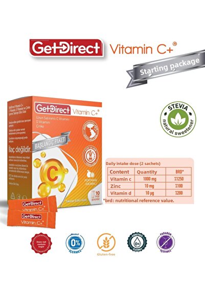 GetDirect Vitamin C+ D+ Zinc 1000mg - Long Release, Dehydrated Use Vitamin C