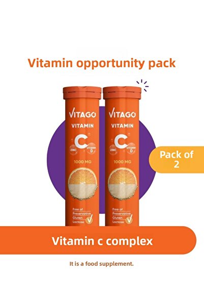 Vitago 2-Pack Vitamin C, Vitamin D, Zinc 20-Pack Effervescent Tablets