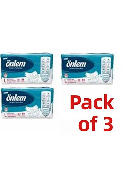 ÖNLEM حفاضات للبالغين مقاس كبير (3 عبوات من 30 قطعة).