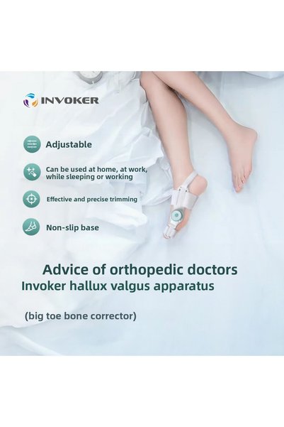 INVOKER Night Tool - Adjustable Toe Big Toe Bone Corrector, Hallux Valgus Thumb Curvature Correction Apparatus