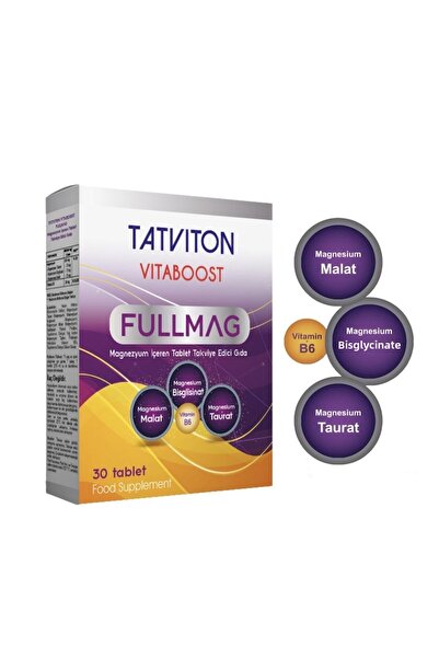 Tatviton Vıtaboost Fullmag 30 Tablets Magnesium Taurate, Bisglycinate, Malate...