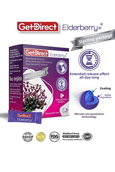 GetDirect Elderberry+ Blackberry and African Geranium 5 Chassis - Vitamin C Oscillating, Water-Free Use