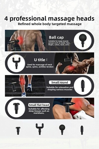 Mega Plus New Generation Rechargeable Massage Gun Athlete Massager En Siga 4 Heads