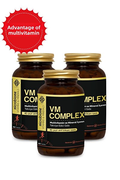 Microbiome VM Complex Multivitamin - 3 عبوات 30 قرص فيتامين C زنك هيسبريدين ب...