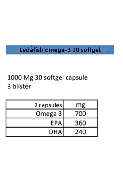LedaPharma Leda Fish Omega 3 Capsules Fish Oil Food Supplement Brain Enhancer