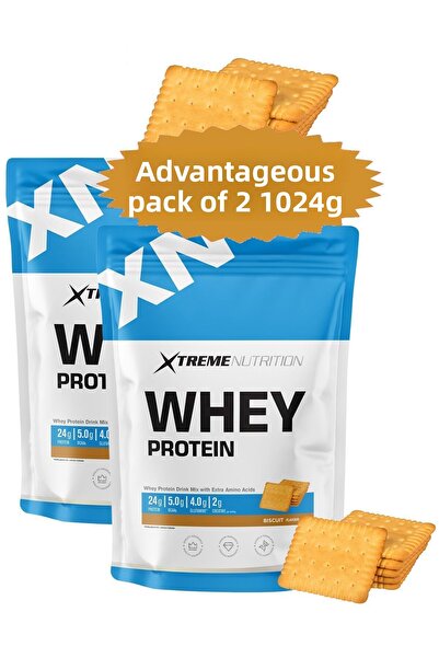 Xtreme Nutrition 1024 g Whey Protein Powder - Biscuits - 32 Serve (5g Bcaa +4G Glutamine +2G Creatine)