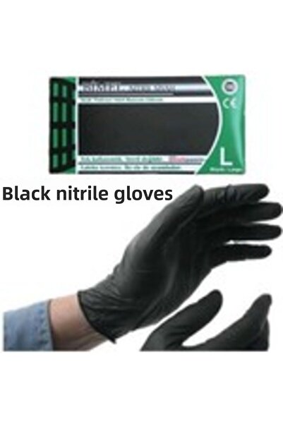 AVES قفازات بيميل لاتكس خالية من البودرة 100 قطعة نيتريل أسود