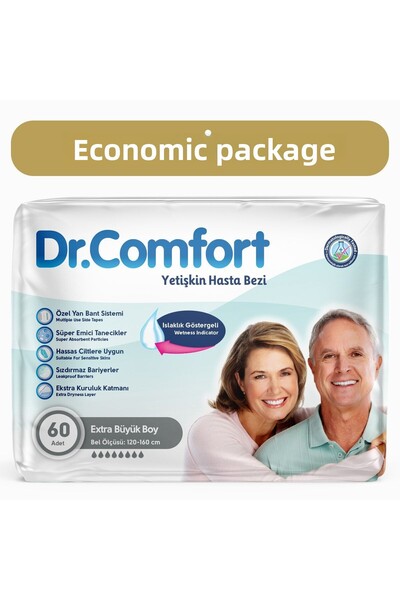 Dr.Comfort Extra Large Adult Patient Diapers - 2 Packs of 30 60 Pieces, Waist...