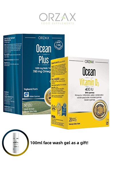 Ocean Omega 3 Plus 50 Softgel - Vitamin D3 400Iu 20ml Drops (Omega 3 and Vitamin D3 Combination)