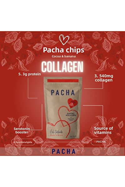 PACHA Natural Collagen and Protein Chips Monthly Cocoa and Banana Box (30 X 10g)