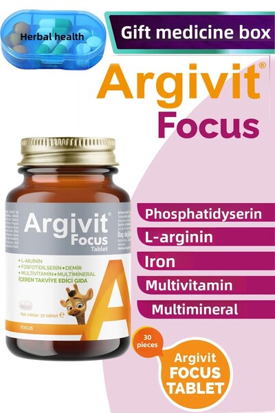 Argivit Focus 30 Tablets - (Phosphatidilcerin-Larginine-Multivitamin and Multi-Mineral)