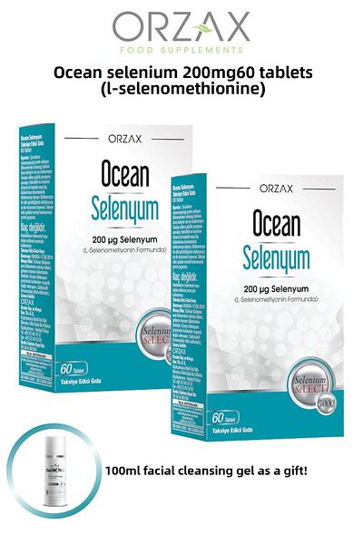 Ocean 100ml Facial Cleansing Gel with Selenium 200Mg 60 Tablets Gift 2 Pcs