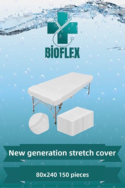 Bioflex 150 Pieces 80X240 New Generation Stretcher Cover with Elastics on All Sides