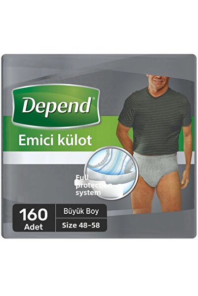 Depend Men's Absorbent Briefs Large (Large) Size 48-58 160 Pieces