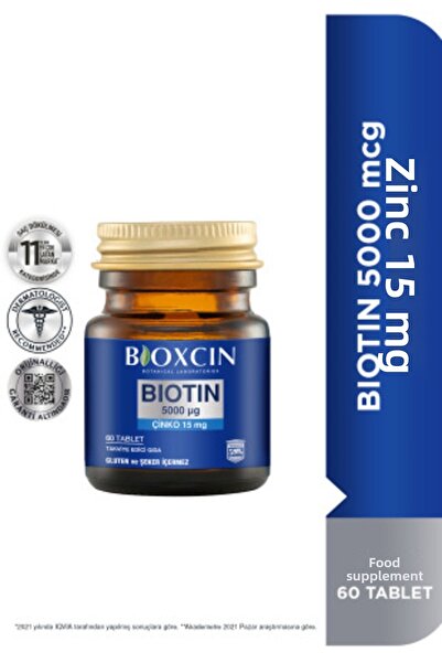 Bioxcin Biotin 5000 Mcg Food Supplement 60 Tablets - Healthy Hair, Skin, Nail