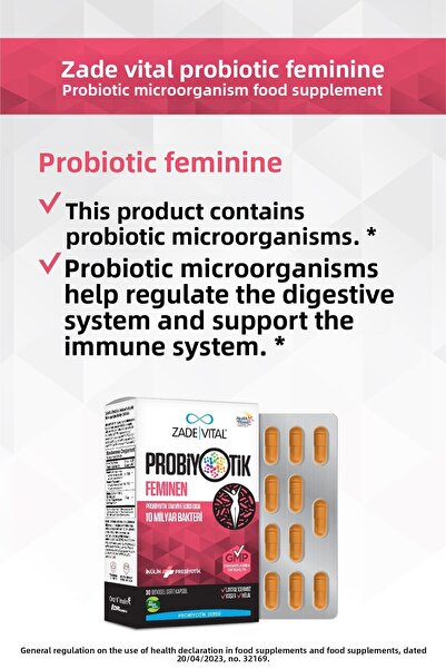 Zade Vital Probiotic Feminen 30 Capsules 2 Pieces