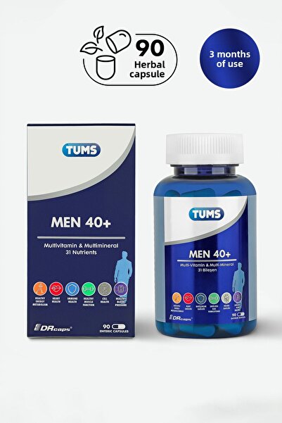 Tums 40 Multivitamin and Multimineral 90 Enteric Capsules for Male - Special Multivitamin Support
