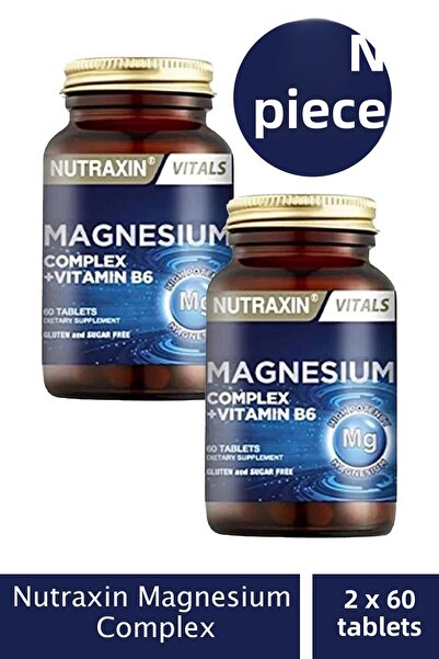 Nutraxin مركب مغناطيسي فيتامين ب6 60 قرص 2 قطعة