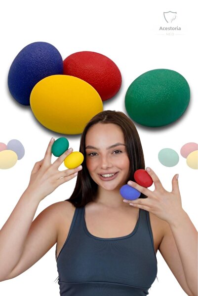 Akestoria Med كرة ضغط من السيليكون مكونة من 4 قطع - أزرق وأحمر وأصفر وأخضر لت...
