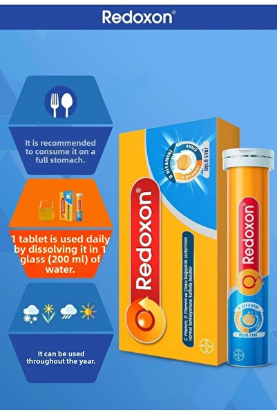 Redoxon Triple Action 30 Effervescent Tablets I 1000 Mg Vitamin C, Vitamin D And Zinc Containing T.