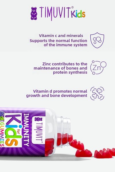 TIMUVIT Immunity for Kids 60 Gummies |   Chewable Immunity Support for Children