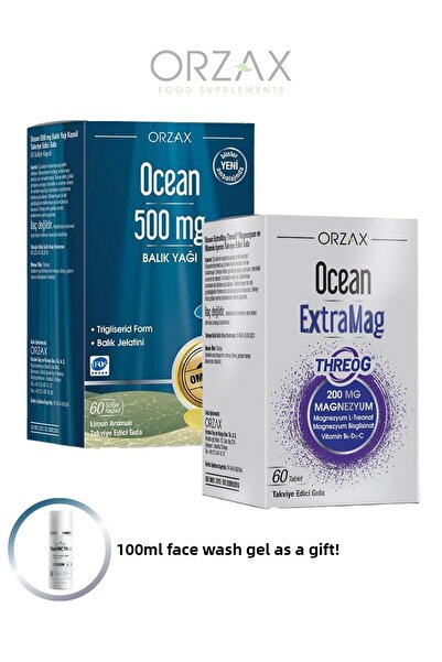 Ocean Omega-3 500Mg 60 Softgel - Extramag Threog 60 Tablets (Omega 3 and Magnesium Complex Combination)