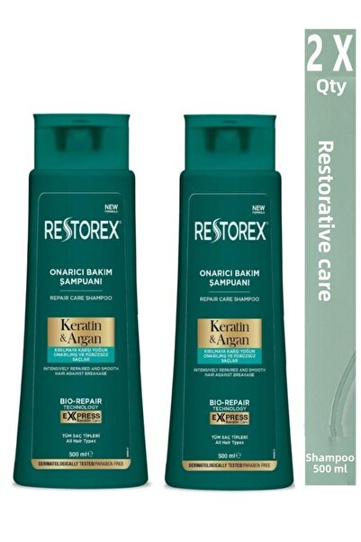 Restorex 500 مل × 2 شامبو لإصلاح الكيراتين والأرغان