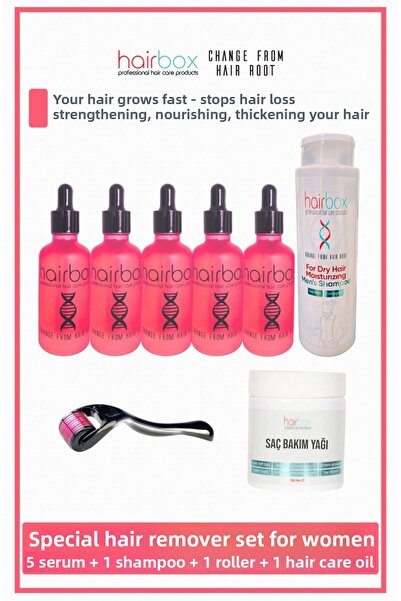 hairbox professional hair care products مصل الشعر النسائي - 5 عبوات من زيت شا...