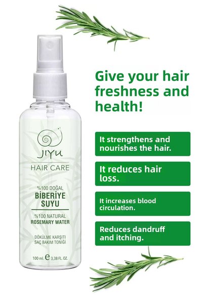JIYU Rosemary Water Supporting Hair Tonic Against Loss and Growth 100% Natural and Pure Serum 100 Ml.