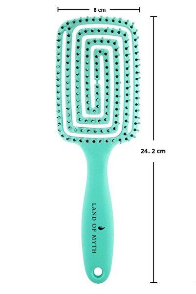 LAND OF MYTH Lom1274 Three-Dimensional Flexible Hair Lightening and Combing Brush, Flexible Pro Brush (turquoise)