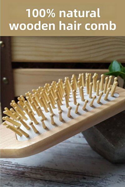 Lovendas Raw Wooden Hair Comb - Wooden Hair Brush Large Size