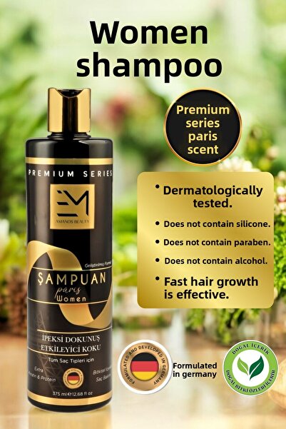 EM AMANOS BEAUTY عطر باريس - شامبو نسائي - مستخلص نباتي طبيعي بالكيراتين والك...