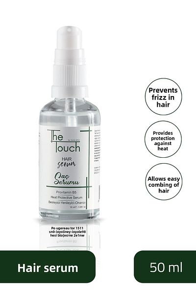 The Touch By Seda Altın سيروم الشعر بروفيتامين ب5 - مغذي، مجدد، إصلاح، حماية من الحرارة 50 متر