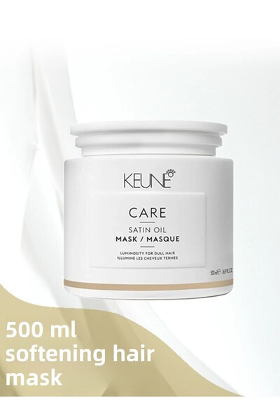 Keune Satin Oil Mask 500ml - Vegan Care, Moisturizing Mask for Dry Hair - Bea...