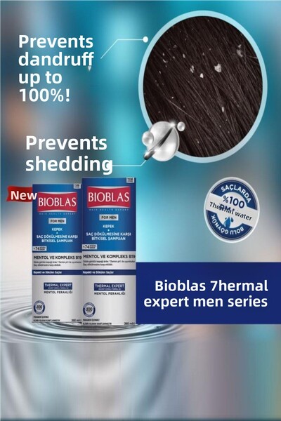 Bioblas Pentru bărbați Anticăderea părului cu mătreață Mentol și complex B19 360 ml