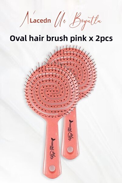 nascita Perie de păr ovală tridimensională roz x 2 bucăți