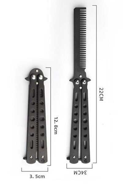 Buffer ® Μαύρη αναδιπλούμενη βούρτσα για γένια από ανοξείδωτο ατσάλι, επαγγελματική βούρτσα για τα μαλλιά K